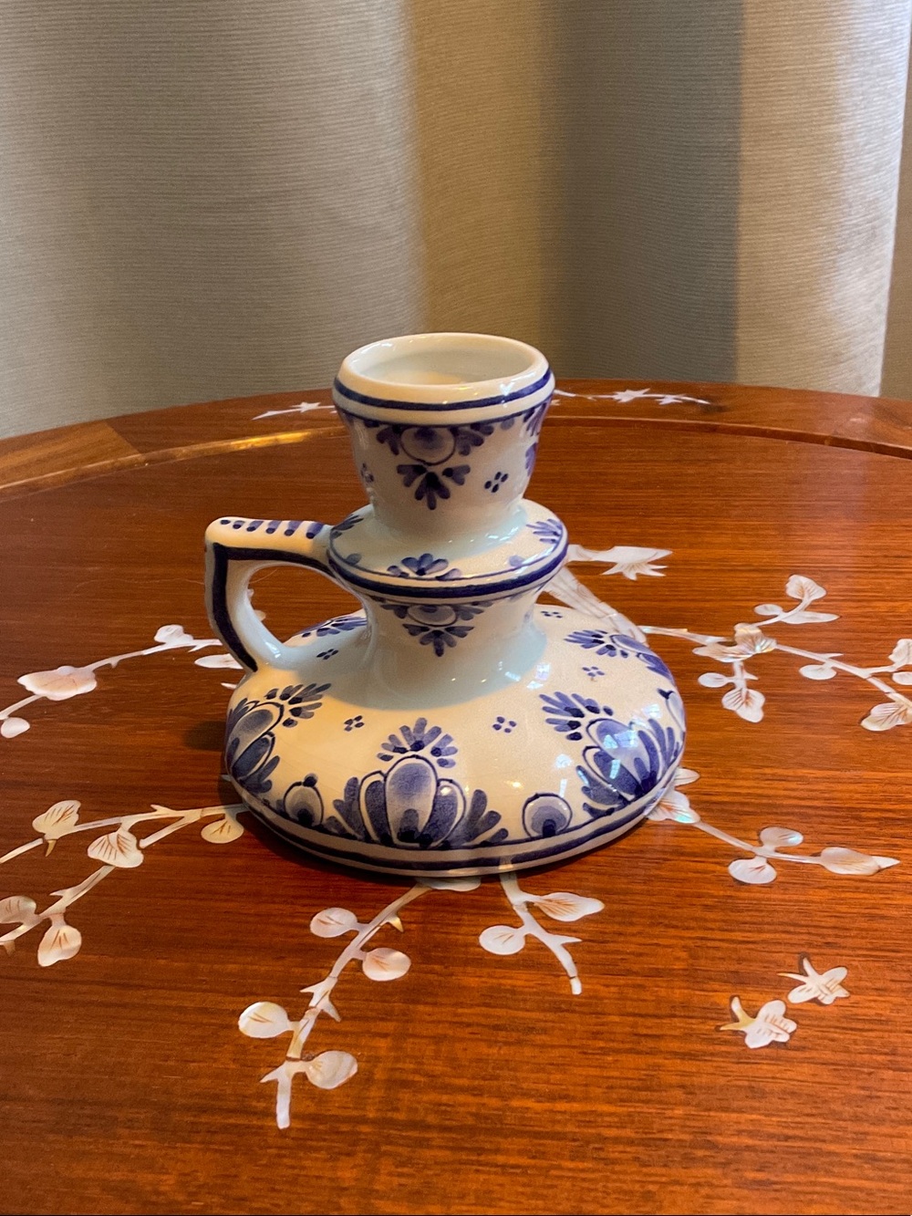 Hand-Painted Mid-Century Candle Holder